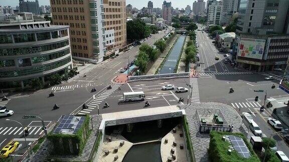 六川运河鸟瞰图是台中市最吸引人的景点