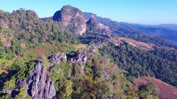 鸟瞰班加博的观点MaeHongSon省泰国