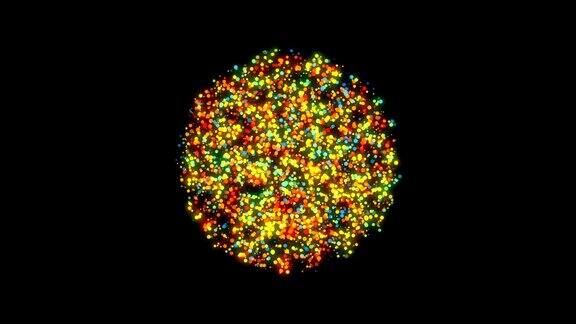 彩色颗粒球体抽象的数字背景