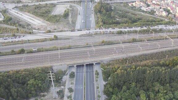 高速铁路轨道的近距离航空摄影