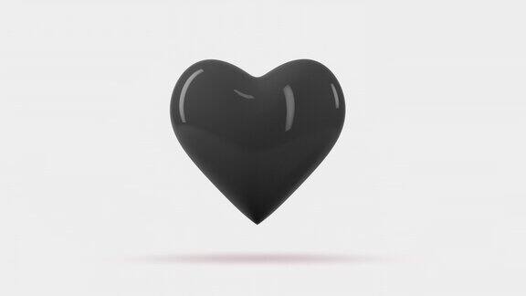 动画的心怦怦狂跳循环播放红心跳动的视频白色背景上的3d