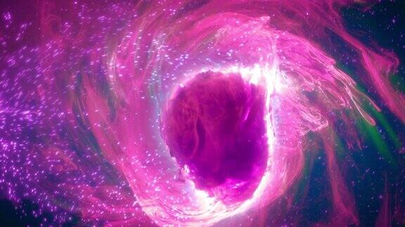 催眠旋转抽象神秘粉蓝色粒子星云漩涡漩涡循环背景