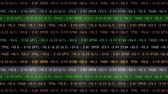 平角的股票市场股票行情在数据板滚动