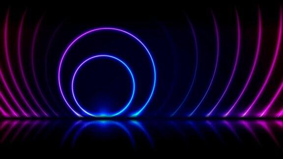 蓝色紫外氖激光圆技术视频动画