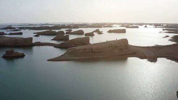 乌苏特雅当地貌鸟瞰图中国青海