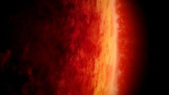 巨大的红色星球有着狂暴的大气层
