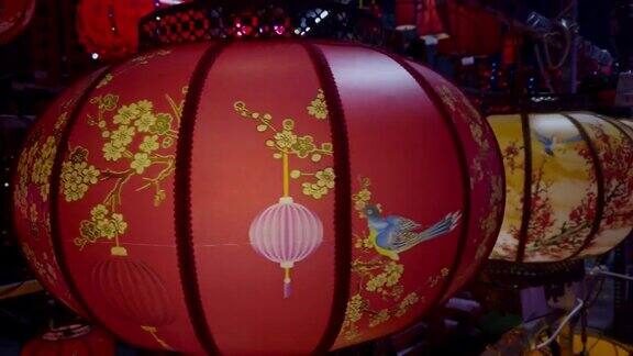 各种红灯笼展示快乐春节节日背景概念