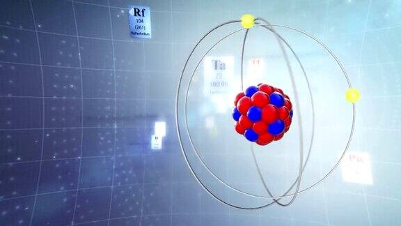 元素周期表元素和化学公式的原子模型