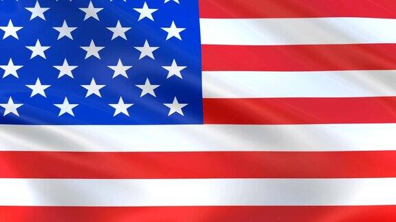 美国国旗在风中飘扬毛圈的视频