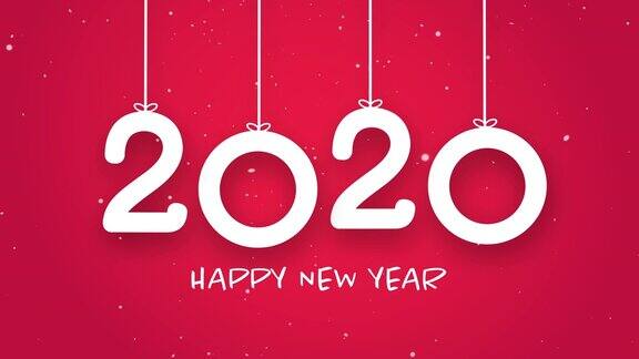 新年快乐2020串红背景新年决议概念