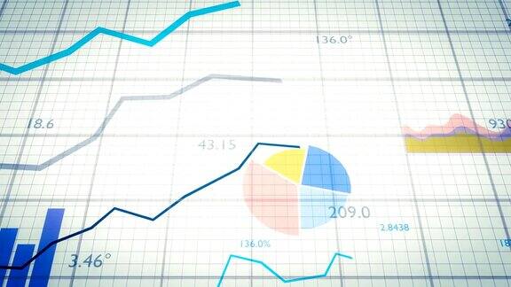 统计数据增长的财务图表和显示利润增长的图表