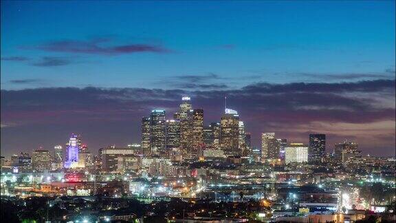 洛杉矶市区昼夜日落时间
