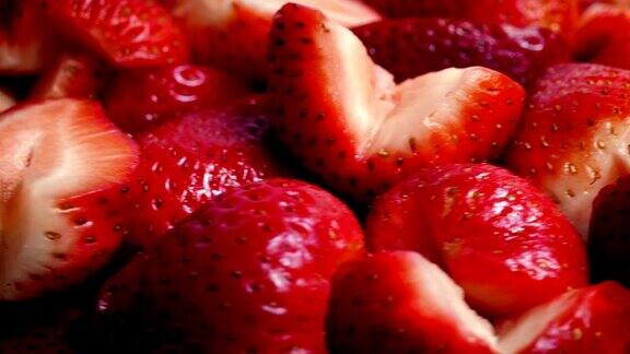 草莓旋转的特写