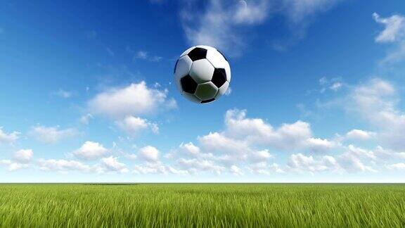 足球在草地弹跳动画