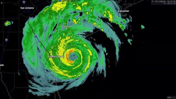 2017年飓风哈维登陆多普勒雷达延时