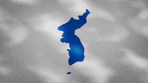 韩国统一旗密旗布飘扬背景环