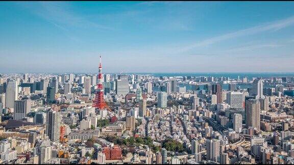 航拍日本东京城市景观