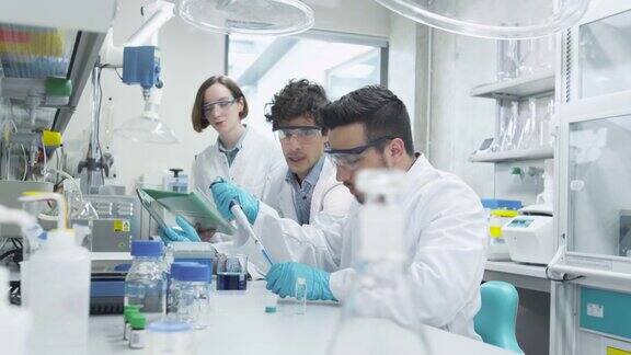 团队在化学实验室工作