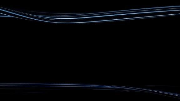 摘要运动背景动画中蓝色的线条动态图案在深色背景上流动具有强光效果摘要彩色波浪背景无缝循环数字背景设计