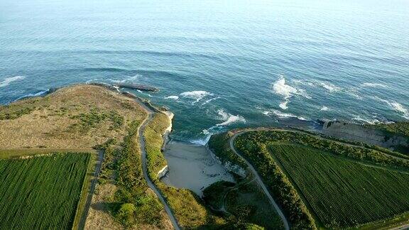 鸟瞰图太平洋海岸圣克鲁斯加利福尼亚