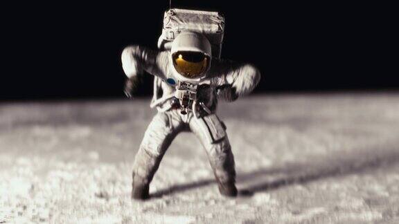 宇航员在月球表面跳舞