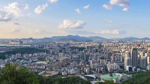 韩国首尔城市的时光流逝