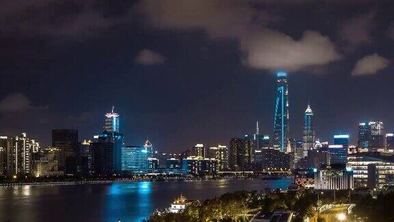 时间推移夜景外滩在上海中国