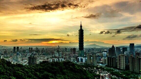 台北高塔的日出日落