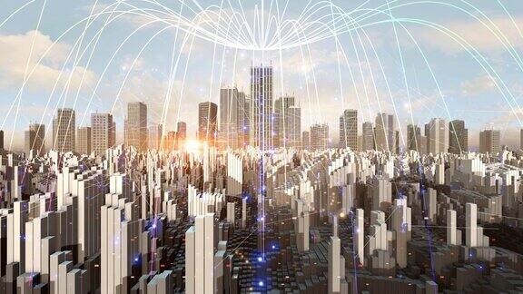 高科技智慧城市网络5G高速无线
