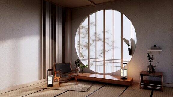 橱柜木制设计在白色房间室内现代风格三维渲染