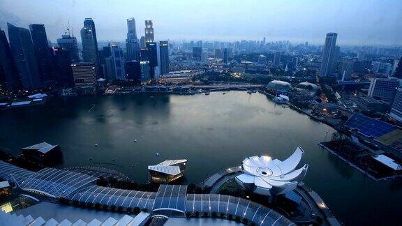 新加坡滨海湾鸟瞰图