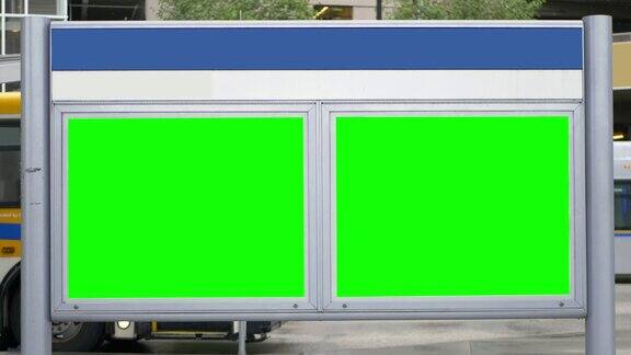 空白绿屏彩色广告牌空白火车站广告