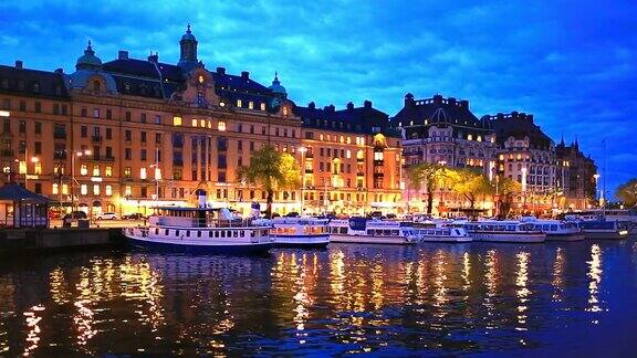 瑞典斯德哥尔摩的夜景