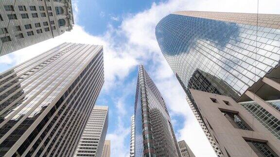延时:旧金山城市景观办公室摩天大楼背景