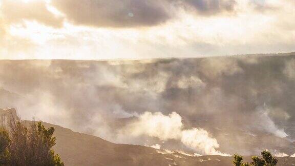 夏威夷基拉韦厄火山的时间流逝