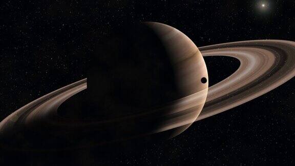 从太空中与太阳和恒星一起观察土星