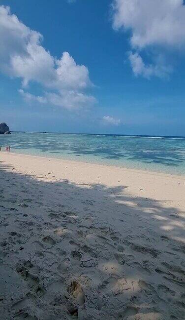 塞舌尔热带岛屿有沙滩和棕榈树塞舌尔海滩与蓝色的海洋拉迪格