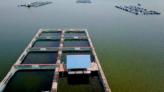 视频观看空中网箱养鱼乌邦拉特大坝孔肯泰国