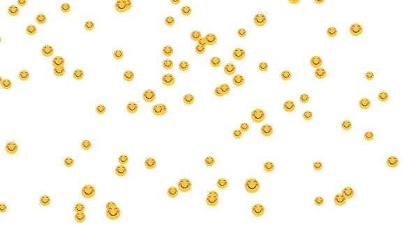 社交媒体符号动画Emoji分词开心微笑4K视频