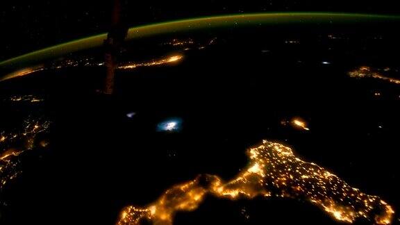 从太空看到的南欧-国际空间站
