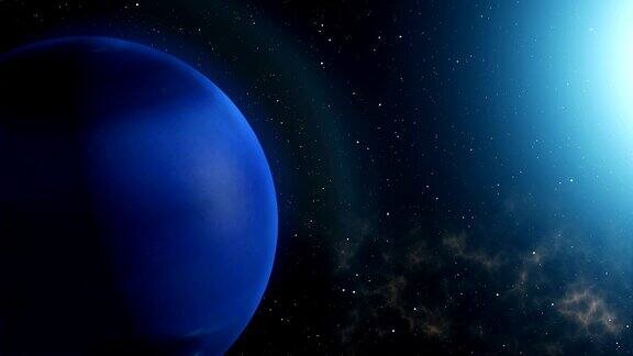行星海王星在太空中的旋转