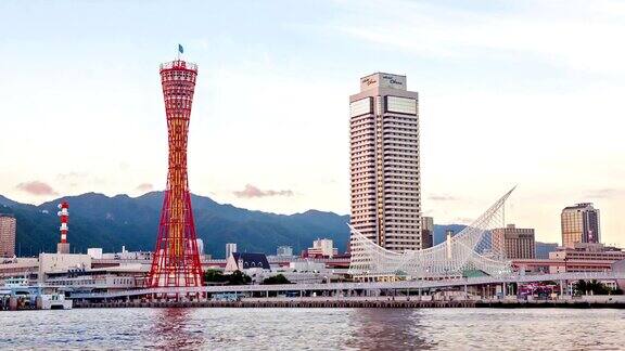 高清延时:美丽的神户塔日本