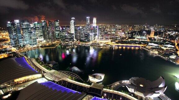 新加坡夜间全景图