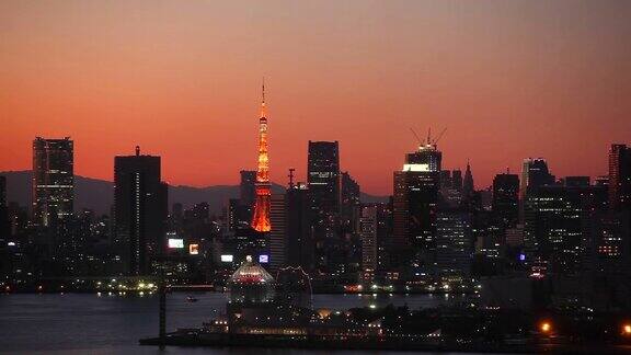 东京湾的日落