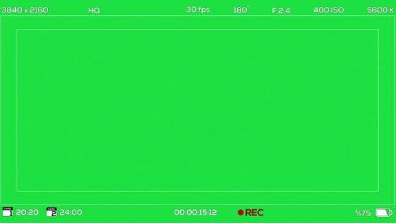 4K相机取景器记录色度绿色数字叠加