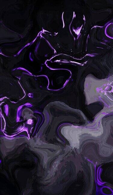 垂直抽象紫色和黑色大理石纹理动画-大理石图案背景在一个循环库存视频油漆墨水复制空间如贺卡空间彩色墨水运动水油漆大理石花纹艺术背景库存视频无缝循环