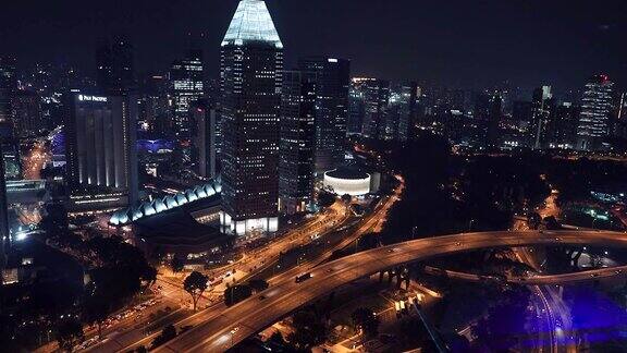 新加坡市中心的夜景
