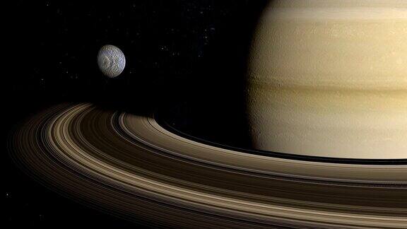 土卫一卫星绕土星轨道运行
