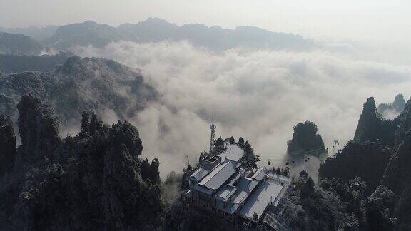 中国湖南张家界天子山雪景