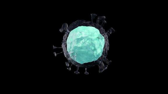 带有Alpha通道的COVID-19病毒概念3D可视化